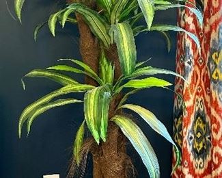 Faux Plant in Woven Square Planter