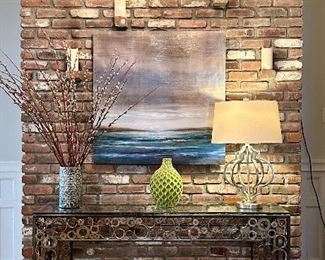 Really Cool Console Table, Metal and Glass