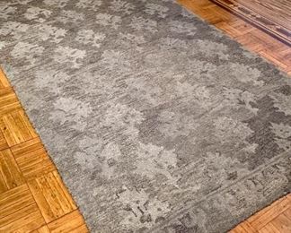 Blue Grey Rug with Embossed Design