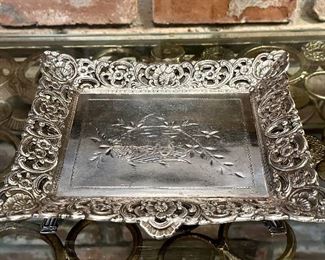 Vanity Tray - quadruple plate with feet