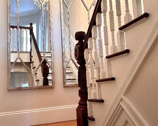 Boston Interiors Stunning Landing Mirrors, Brushed Silver