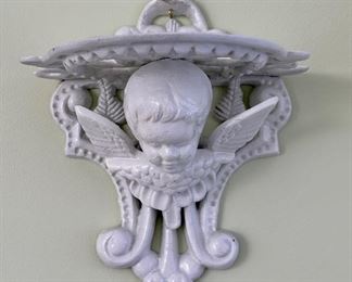 Pair, Metal Cherub Shelves