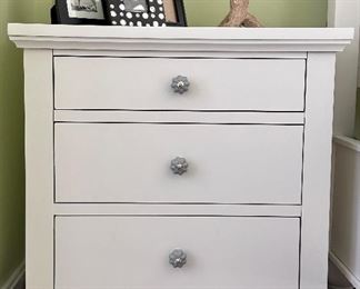 Aspen Homes Three Drawer Side Table with Built-In Nightlights