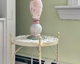 Small folding table with mosaic top