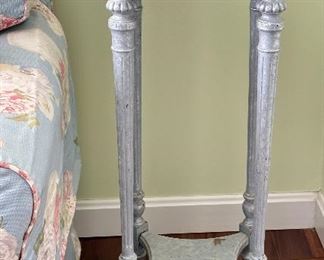 Shabby Chic Plant Stand, baby blue and silver