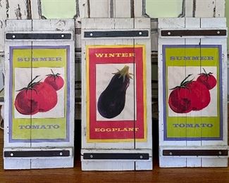 Fun Veggies Painted on Board, Decor