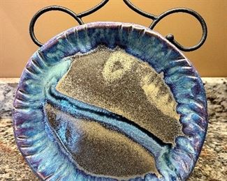 Funky Art Pottery Plate