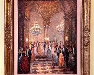 "Ballroom" Richard Schlomer, German Artist born in 1921 - Oil on Canvas