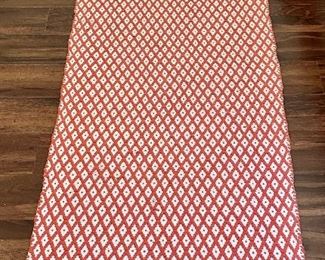 Orange and White Cotton Runner