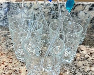 Rock Glasses & Crate & Barrel Swizzle Sticks