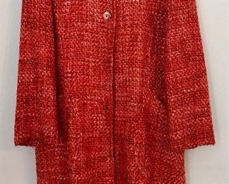 Cabi Tweed Coat with Faux Fur Collar