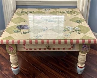Hand Painted Coffee Table with Drawer
