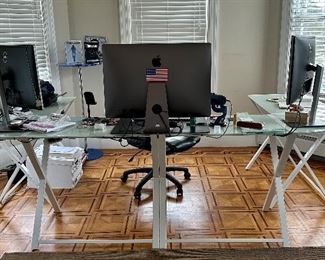 Contemporary Glass Top Desk