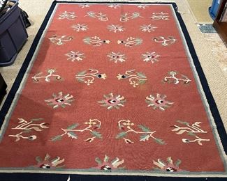 Woven Rug with Flowers