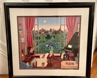 Thomas McKnight "Boston Public Gardens" Framed Lithograph