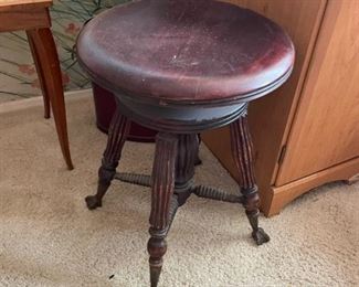 Antique Claw Foot Piano Stool
