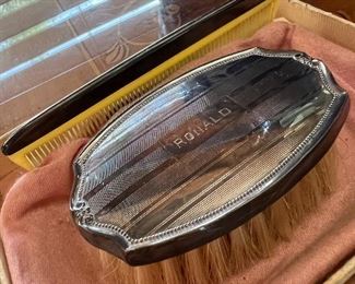 Sterling comb & brush set 
