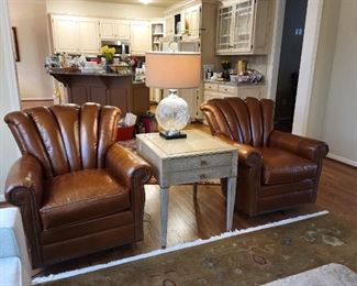 Leather swivel rockers - comfy