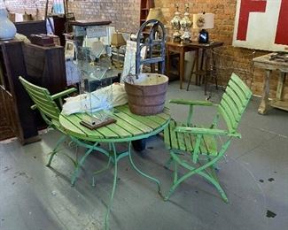 GREAT VINTAGE IRON AND WOOD SET