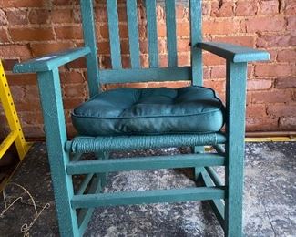 VINTAGE WOODEN ROCKER GREEN