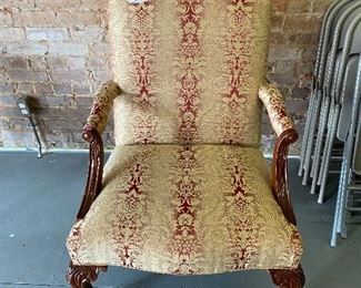 OVERSIZED CHIPPENDALE PARLOR CHAIR