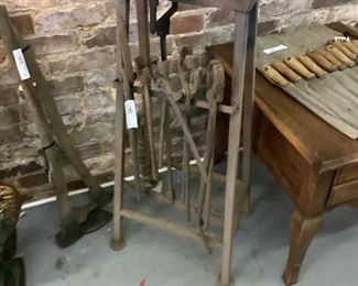 BLACKSMITH FOOT OPERATED "HOLD DOWN" PRESS
