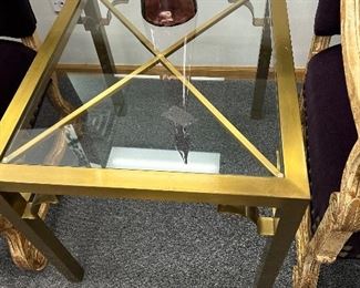 baker brass glass top table