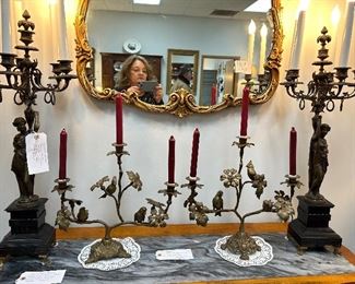 Electric bronze candelabras
