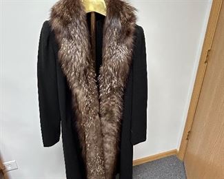 Black mink with fox full length trim