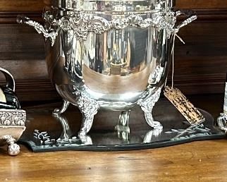 Silverplate english footed ice bucket