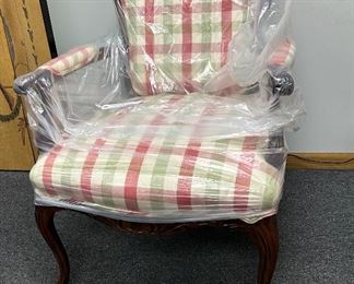 French Salon chair, new upholstery