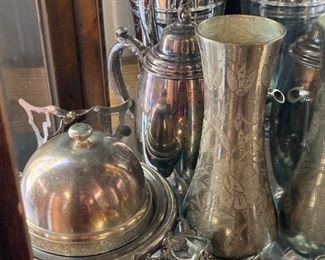 Silverplate and pewter items