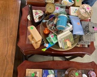 Variety of small decorative boxes and containers