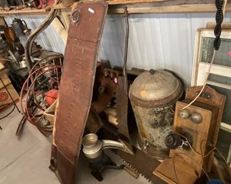 Old telephones, windows, Metal