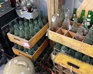 old pop bottles and crates