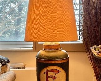 Tea Caddy Tole Lamp 1 of 2 