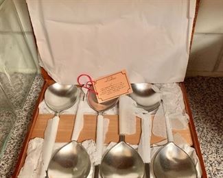 John Somers set or pewter spoons in original box 2 of 2 