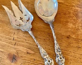 Sterling silver fork and spoon set 