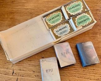 France match books , sterling silver match book covers 