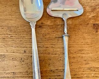 International Sterling Denmark  serving spoon, cheese slicer not marked 