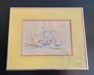 Beach scene - umbrellas 