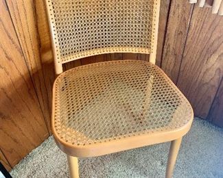 Czechoslovakia wood and rattan chair 