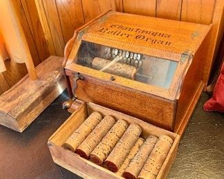 Chantauqua Roller Organ and cylinders 