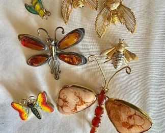 Butterflies and bees pins 