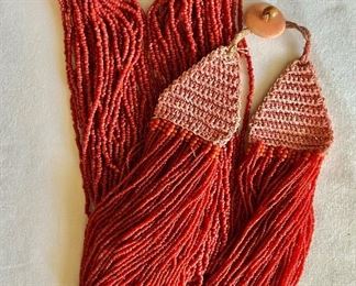 Beaded multi strand coral necklaces 