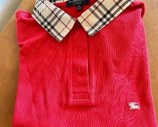 Burberry red polo shirt 