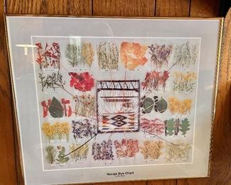 Navajo Dye Chart (Ella Myers)  framed 