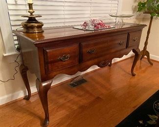 $175. American Drew Side Board. Very good overall condition. Measures 19" deep x 60" long x 30" tall. 