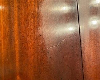 $350. Queen Anne style Table with 2 leaves, table protector pads, 8 chairs. Overall very good condition. Measures 66" long + 2 - 15" leaves. 44" wide. 1 captains chair 7 regular chairs. 