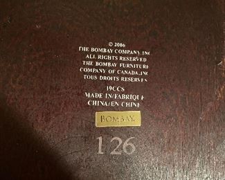 $35. Bombay Company round side table. Measures 20" round x 26" tall. 